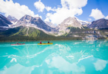 Jasper National Park's Maligne Lake provides an awesome setting for kayakers