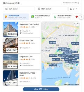 Google Hotels search